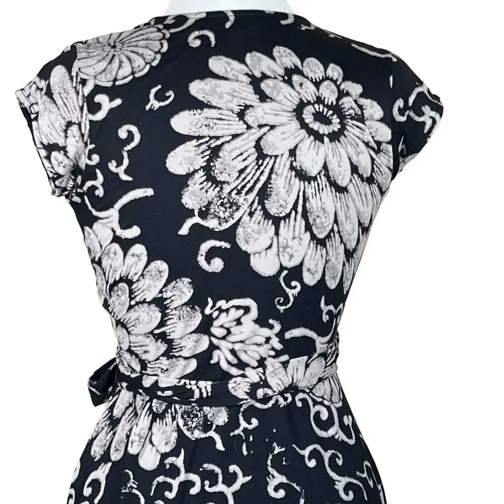 Lucky Brand Women’s Floral Neutral Print Boho Casual Festival Wrap Dress S EUC - Picture 8 of 14